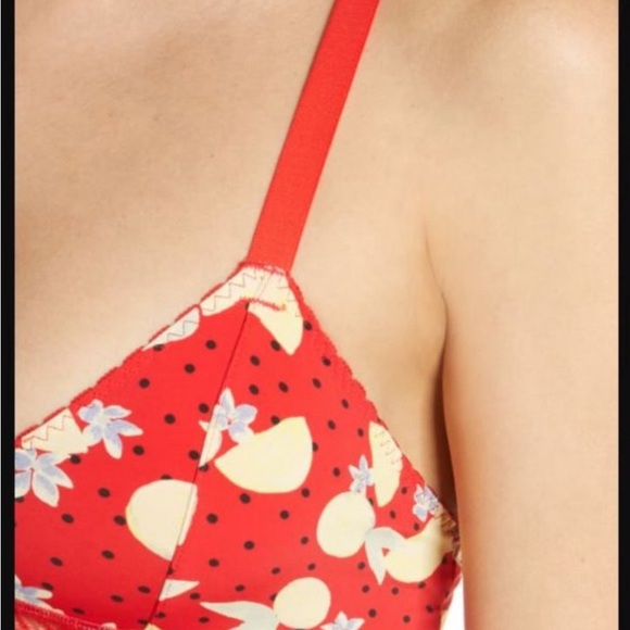 Free People Mari printed Bralette Lace Trim - Picture 3 of 6